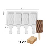 Baking & Pet Kft Jégkrém készítő szilikon forma, Gyémánt minta 13x18cm +Fa pálcika 50db