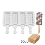 Baking & Pet Kft Jégkrém készítő szilikon forma, gyémánt minta 13x19cm+Fa pálcika 50db