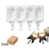 Baking & Pet Kft Jégkrém készítő szilikon forma, Hatszög minta 13x19cm +Fa pálcika 50db