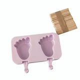 Baking & Pet Kft Jégkrém készítő szilikon forma, Lábnyom Fapálcikával