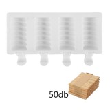 Baking & Pet Kft Jégkrém készítő szilikon forma, spirál 13x19cm +Fa pálcika 50db