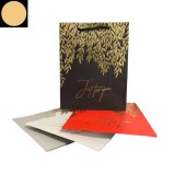 Baking & Pet Kft "Just for you" levél mintás ajándék táska,kicsi- Black&Gold