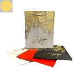 Baking & Pet Kft "Just for you" levél mintás ajándék táska,kicsi- Gray&Gold