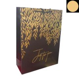 Baking & Pet Kft "Just for you" levél mintás ajándék táska,nagy- Black&Gold