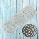 Baking & Pet Kft Nagy geometria mintás kör tuile forma, ostya szilikon forma