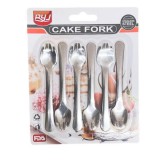 Baking & Pet Kft Rozsdametes fém sütemény kanalas villa 6db