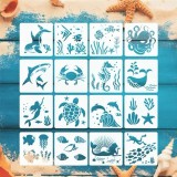 Baking & Pet Kft Torta stencil tengeri világ téma - 20 db különálló sablon