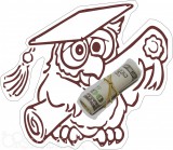 Ballagási ajándék pénzátadó bagoly