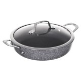 Ballarini 75002-811-0 Salina, 24cm, Tapadásmentes, Alumínium, Magas Falú, Üvegfedeles, Szürke serpenyő