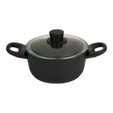 Ballarini 75002-920-0 Avola, 2.8L, 20cm, Üveg Fedeles, Tapadásmentes, Fekete edény