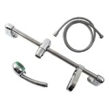 BALLETTO 830305 zuhany készlet, fényes; 3 funkciós fej, tömlő 150 cm, szappantartó, fali csúszka