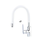 BALLETTO mosogató csaptelep hajlékony szilikon kifolyó csővel, 35mm, fehér