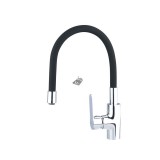 BALLETTO mosogató csaptelep hajlékony szilikon kifolyó csővel, 35mm, fekete