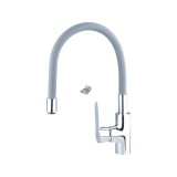 BALLETTO mosogató csaptelep hajlékony szilikon kifolyó csővel, 35mm, szürke