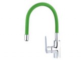 Balletto mosogató csaptelep hajlékony szilikon kifolyó csővel, zöld (81124)
