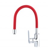 Balletto mosogató csaptelep, hajlékony szilikon kifolyócsővel, 35mm, piros (81125)