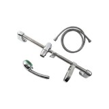 BALLETTO zuhany készlet, fényes; 3 funkciós fej, tömlő 150 cm, szappantartó, fali csúszka