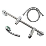 BALLETTO Zuhany készlet, fényes; 3 funkciós fej, tömlő 150 cm, szappantartó, fali csúszka