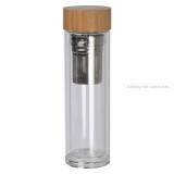 Bamboo üvegpalack szűrőbetéttel, bambusz tetővel, 420 ml