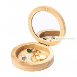 Bambusz ékszerdoboz tükörrel