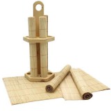 Bambusz tányéralátét 4 db-os,fa tartóval