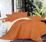 Baoly 3 részes ágyneműhuzat garnitúra, pamut ágynemű garnitúra, Narancssárga és krém