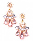 Barack-pezsgő színű kristályos fülbevaló