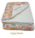 Bárány merinó gyapjú-pamut takaró macis, virágos mintával 190x200 cm