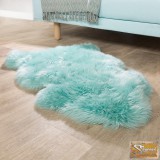 Báránybőr szőnyeg, türkiz