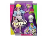 Barbie Extra: Baba csillogó ruhában, kiskedvenccel - Mattel