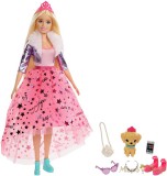 Barbie Princess Adventure Deluxe Barbie Hercegnő baba pink szettben