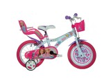 Barbie rózsaszín-fehér gyerek bicikli 16-os méretben - Dino Bikes kerékpár