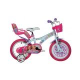 Barbie rózsaszín-fehér gyerek bicikli 16-os méretben - Dino Bikes kerékpár