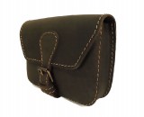 Barna bőr övtáska, egyfakkos, csatos, fekvő