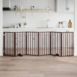 Barna, nyárfa kutyakapu összecsukható ajtóval, 6 panellel, 300 cm