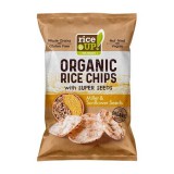 Barnarizs chips, 25 g, RICE UP Bio, kölessel és napraforgóval (KHK610)