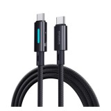 Baseus adatkábel (type-c - type-c, 2.4a, 100w, pd gyorstöltő, 200cm, cipőfűző, törésgátló, led kijelző) fekete