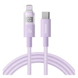 Baseus Apple IPAD 2 display ii adatkábel (type-c - lightning, 20w, gyorstöltő, cipőfűző, led kijelző, 100cm) lila