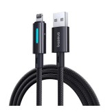 Baseus Apple iPod touch 5  adatkábel (usb - lightning, pd gyorstöltő, 100cm, cipőfűző, törésgátló, led kijelző) fekete