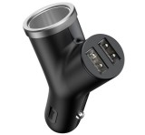 Baseus BSC-C16N Car Charger with Two USB Ports and Cigarette Lighter socket Black BSC-C16N_B