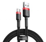 Baseus CAFULE adatkábel (USB - Type-C, 3A, 20W, PD gyorstöltő 3.0, 50cm, cipőfűző) FEKETECATKLF-A91