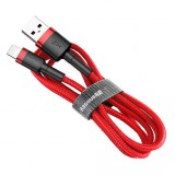 Baseus Cafule USB-A apa - Lightning apa Adat- és töltőkábel 2m - Piros CALKLF-C09