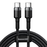 Baseus Cafule USB-C - USB-C kábel QC 3.0 2m szürke-fekete (CATKLF-ALG1) (CATKLF-ALG1)