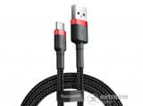 Baseus Cafule USB Type-C adatkábel és töltő, 2m, fekete, cipőfűző mintás