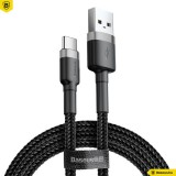 Baseus Cafule USB - USB-C adat/töltőkábel 2A 2m Grey/Black CATKLF-CG1