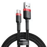 Baseus Cafule USB-USB-C töltőkábel  2A, 3m, piros-fekete (CATKLF-U91) (CATKLF-U91) - Adatkábel