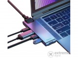 Baseus CAHUB-L0G dokkoló állomás és port replikátor Thunderbolt 3 Fekete, Ezüst