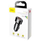 Baseus CCMLC20A-01 mobiltelefon töltő Okostelefon Fekete USB Gyorstöltés Automatikus