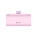 Baseus Compact 5000mAh 20W powerbank beépített iPhone csatlakozóval, rózsaszín