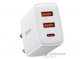 Baseus Compact Gyorstöltő 2U+C, 30W EU, Fehér